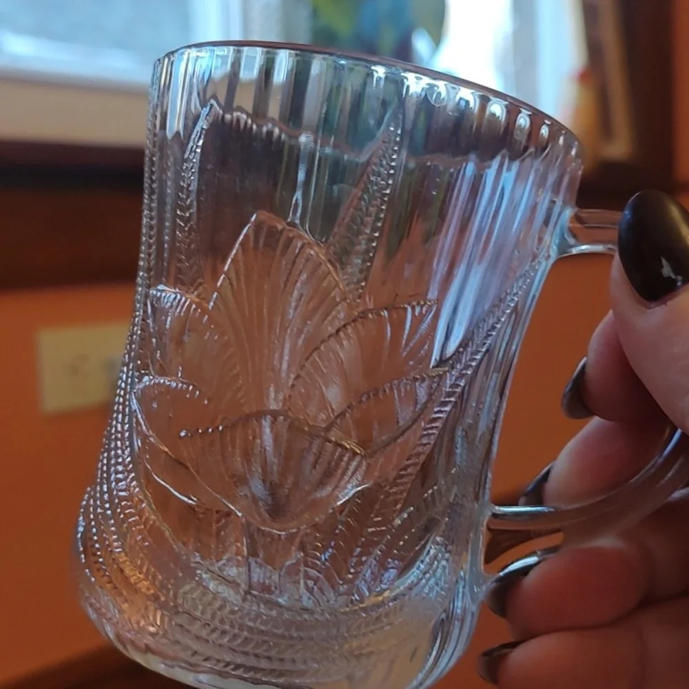 Arcoroc Canterbury Crocus Clear Glass Mugs Set Of 4 10oz EUC - Picture 12 of 14